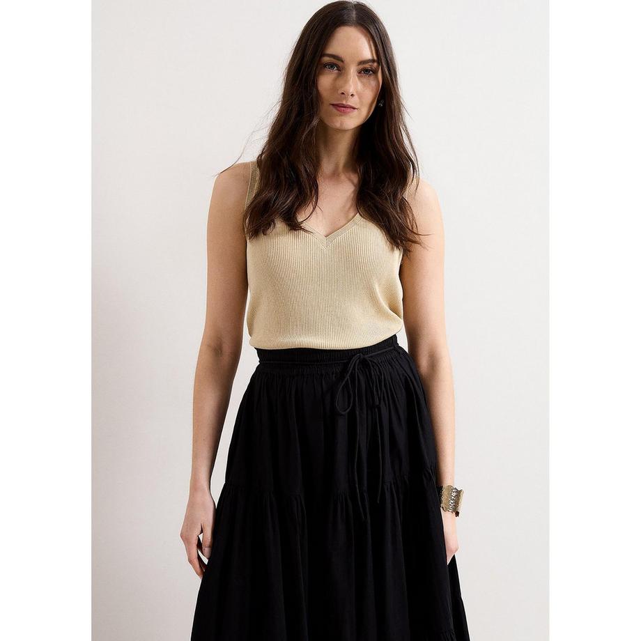 Top, V-Neck, ärmellos