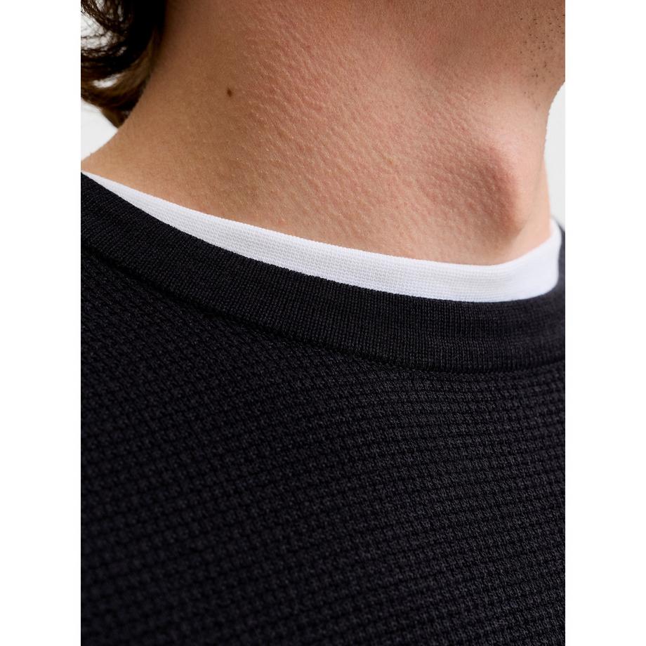 JACK & JONES Pull à maille waffle  