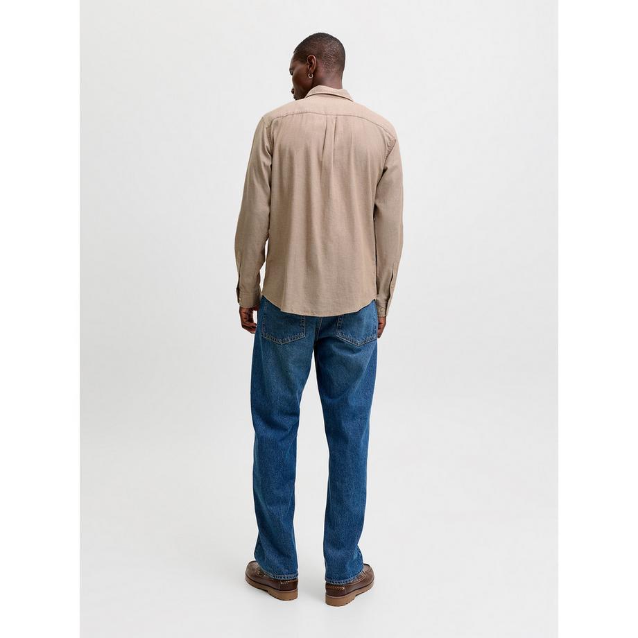 JACK & JONES Langarm Hemd mit Knopfleiste  