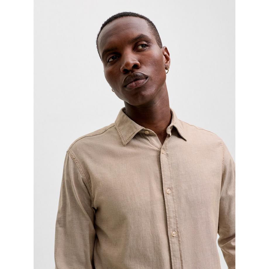 JACK & JONES Langarm Hemd mit Knopfleiste  