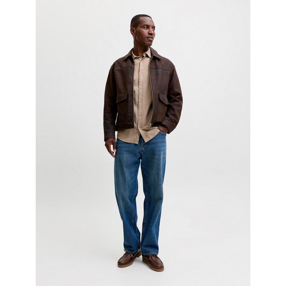 JACK & JONES Langarm Hemd mit Knopfleiste  