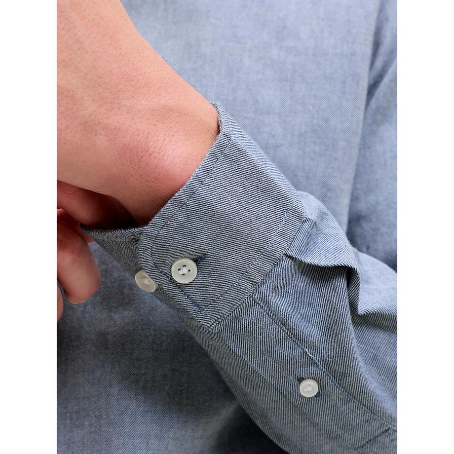 JACK & JONES Langarm Hemd mit Knopfleiste  