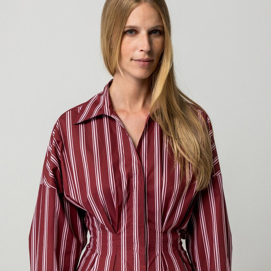 Manor Woman Robe chemise rayée  