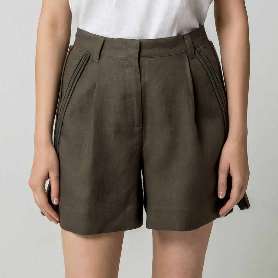 Max & Co MCOOMELIA Plissierte Shorts mit geflochtenem Detail  