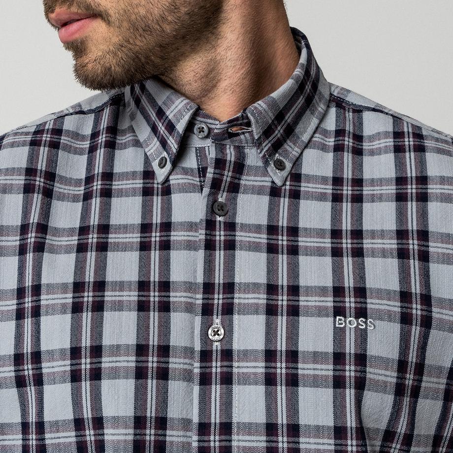 BOSS ORANGE Camicia a quadri colletto button-down  