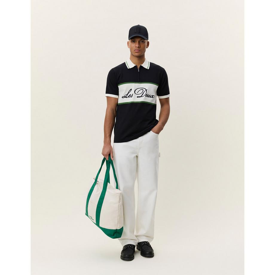 LES DEUX Polo Shirt mit Logo Print  