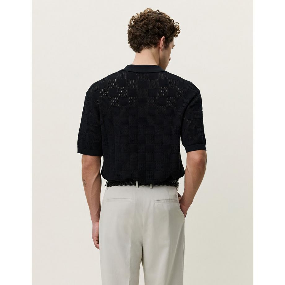 LES DEUX Kurzarm Strickhemd  