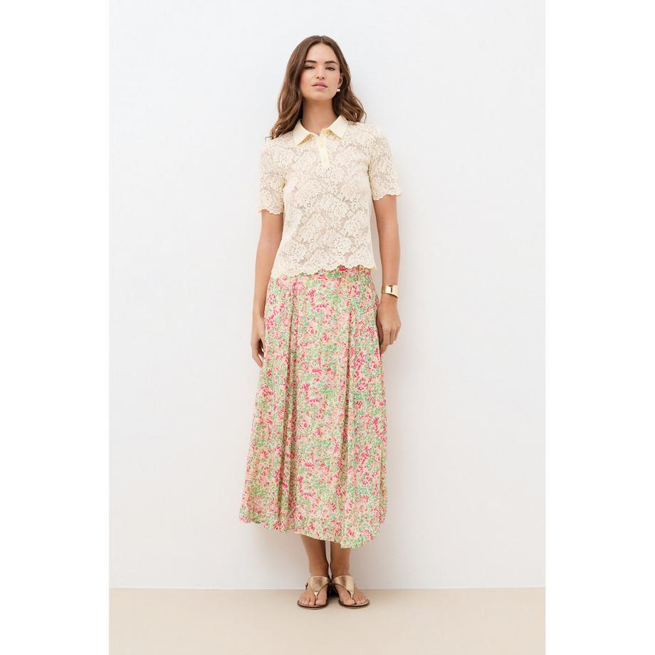 Caroll Spitzen Polo T-Shirt  