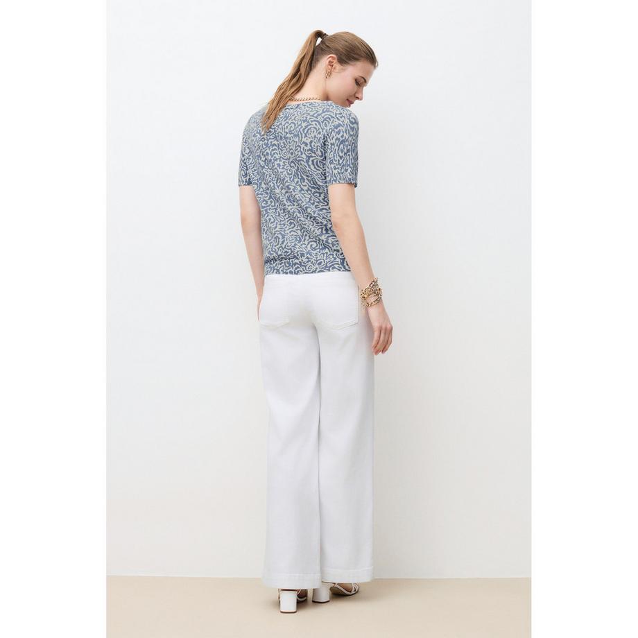 Caroll Gemusterter Kurzarm Pullover  