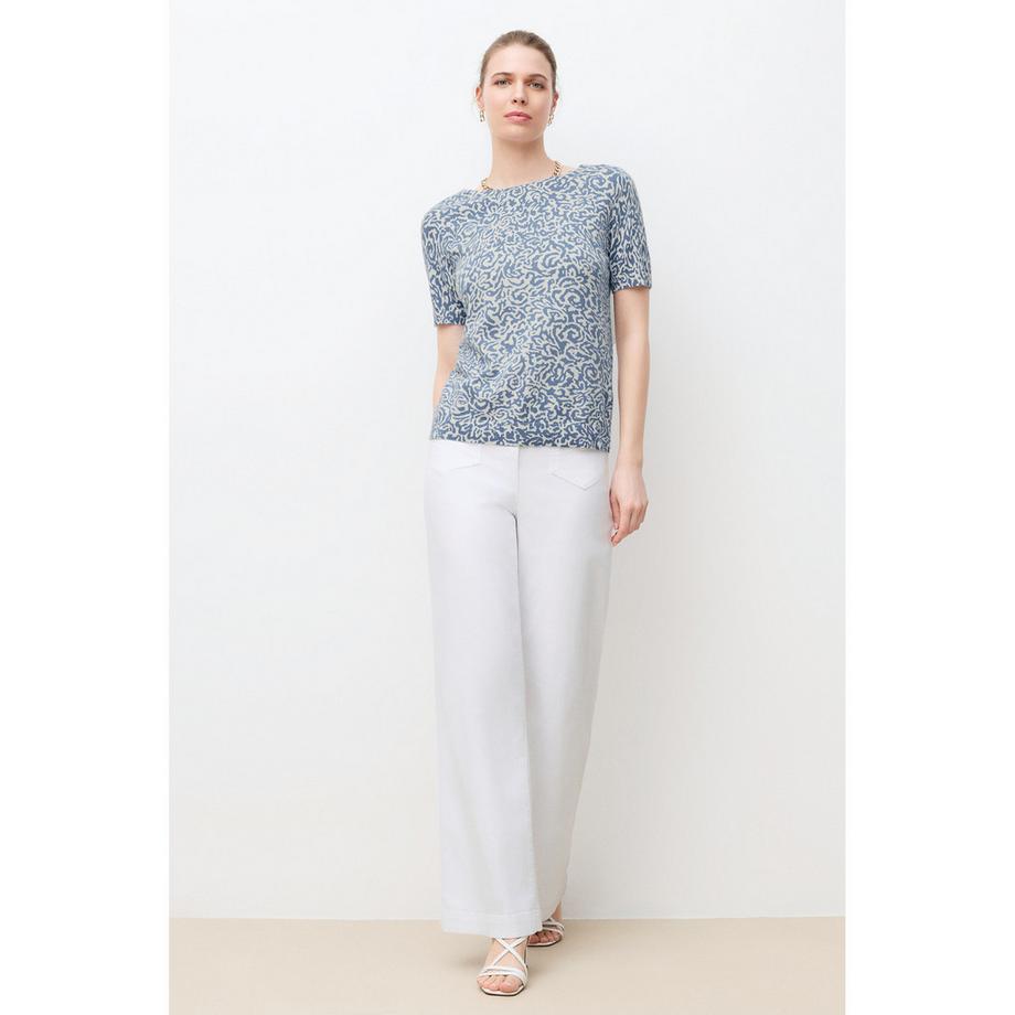 Caroll Gemusterter Kurzarm Pullover  