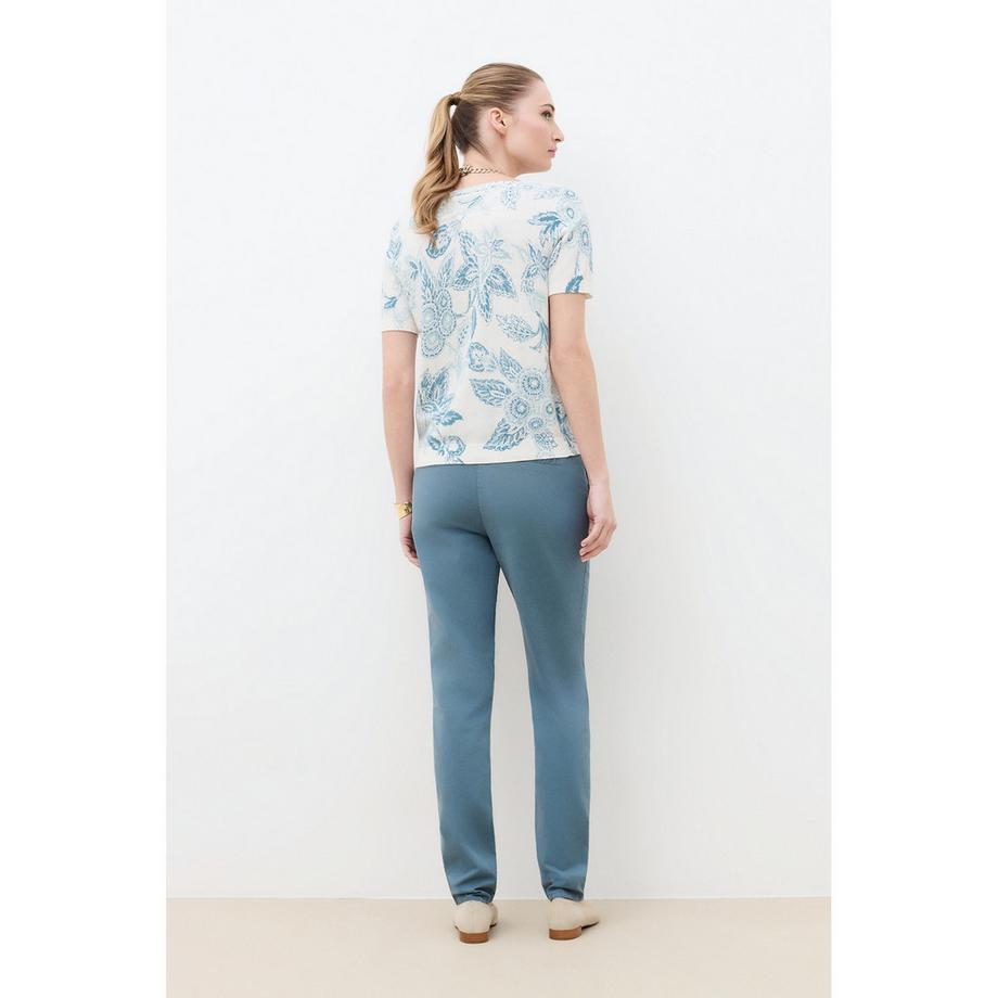 Caroll Pullover mit Blumenmuster Kurzarm  