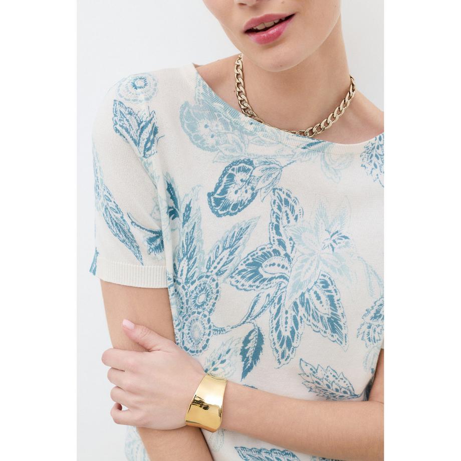 Caroll Pullover mit Blumenmuster Kurzarm  