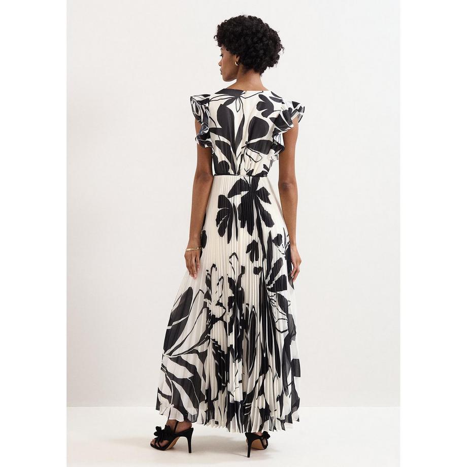 Phase Eight Robe longue plissée à imprimé floral  