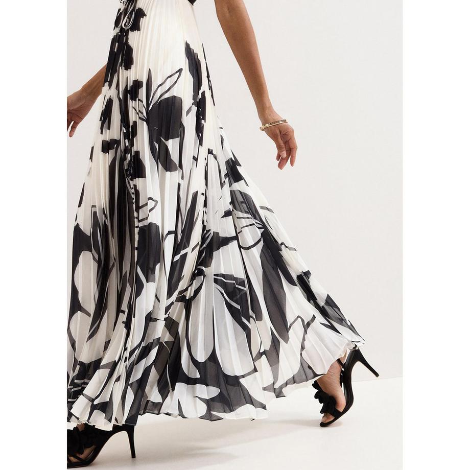Phase Eight Robe longue plissée à imprimé floral  