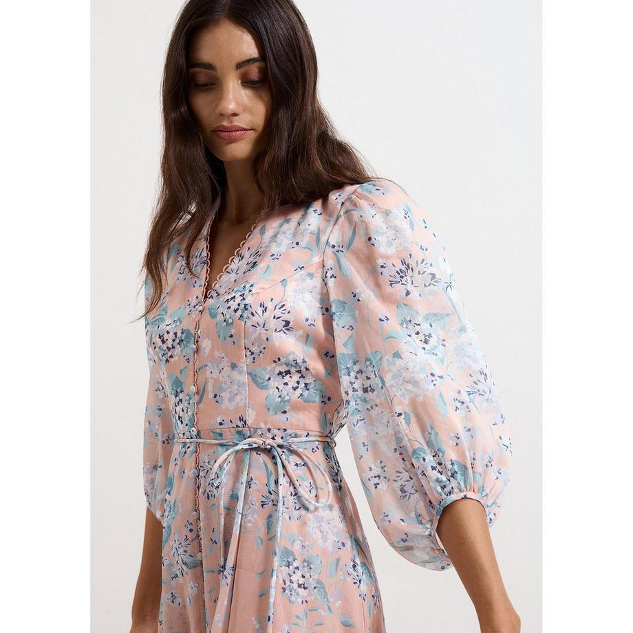Phase Eight Geblümtes Midi-Kleid  