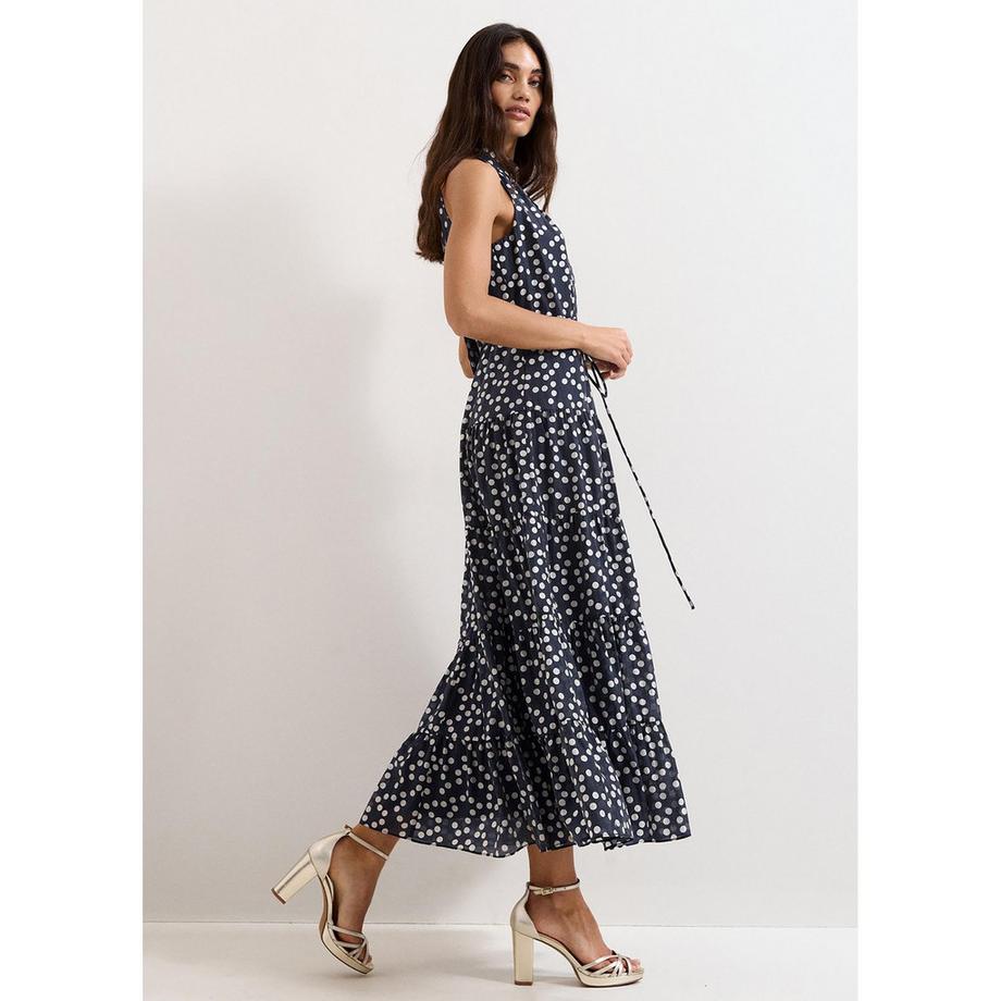 Phase Eight Robe longue à pois et col halter  