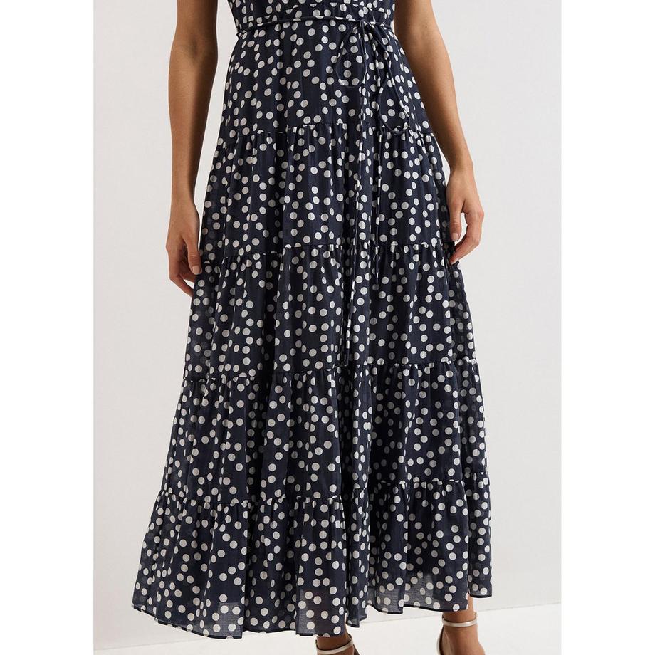 Phase Eight Robe longue à pois et col halter  