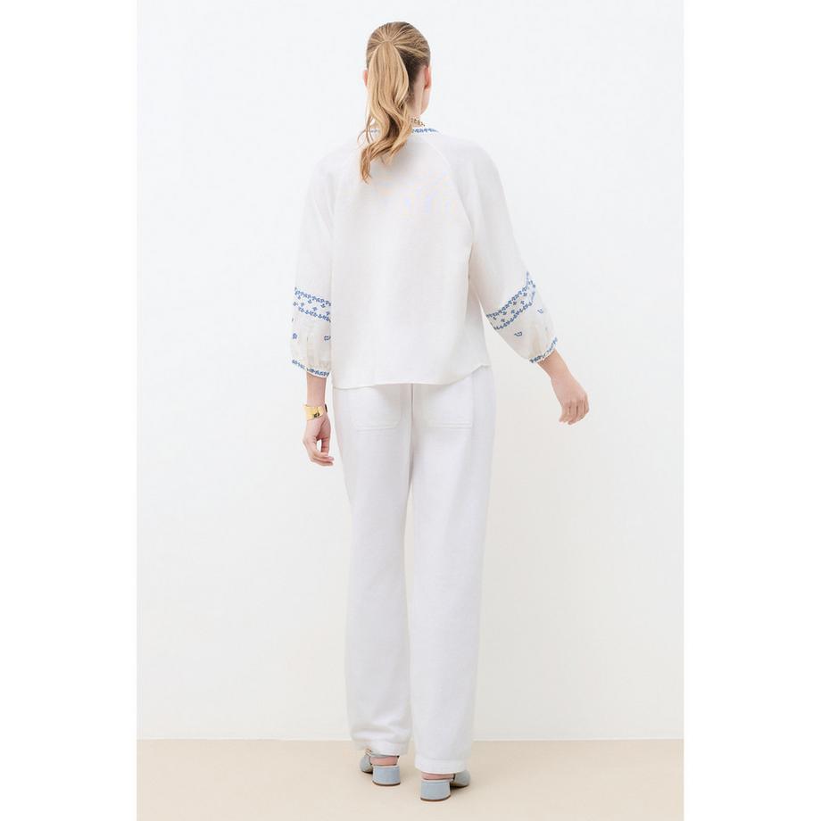 Caroll Bestickte V-Ausschnitt Bluse  