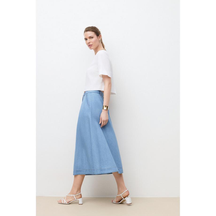 Caroll Midi Rock mit Knopfleiste  