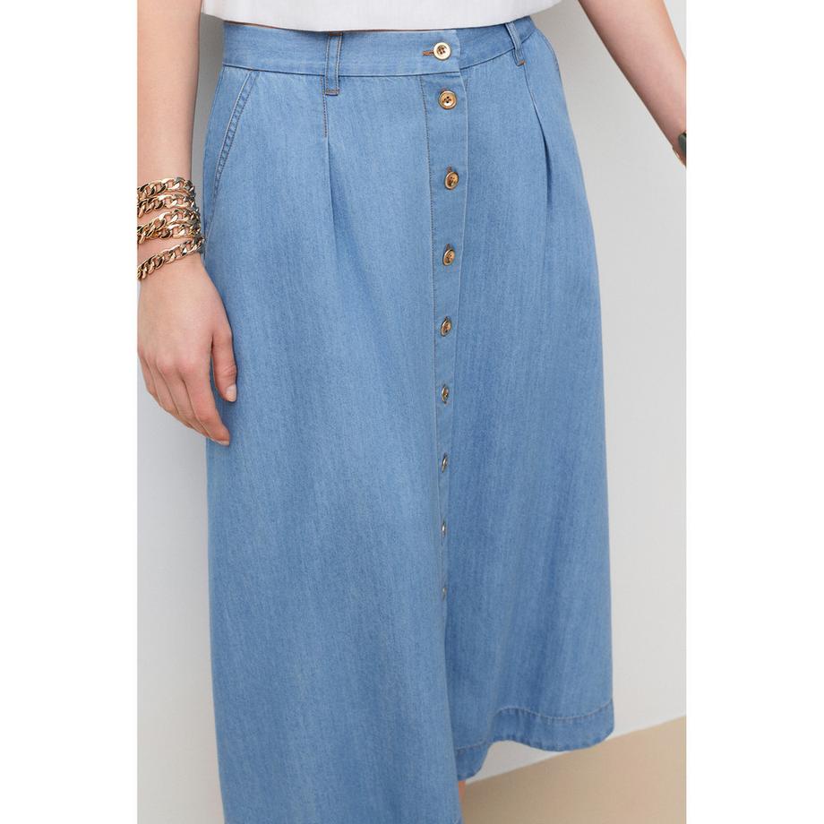 Caroll Midi Rock mit Knopfleiste  