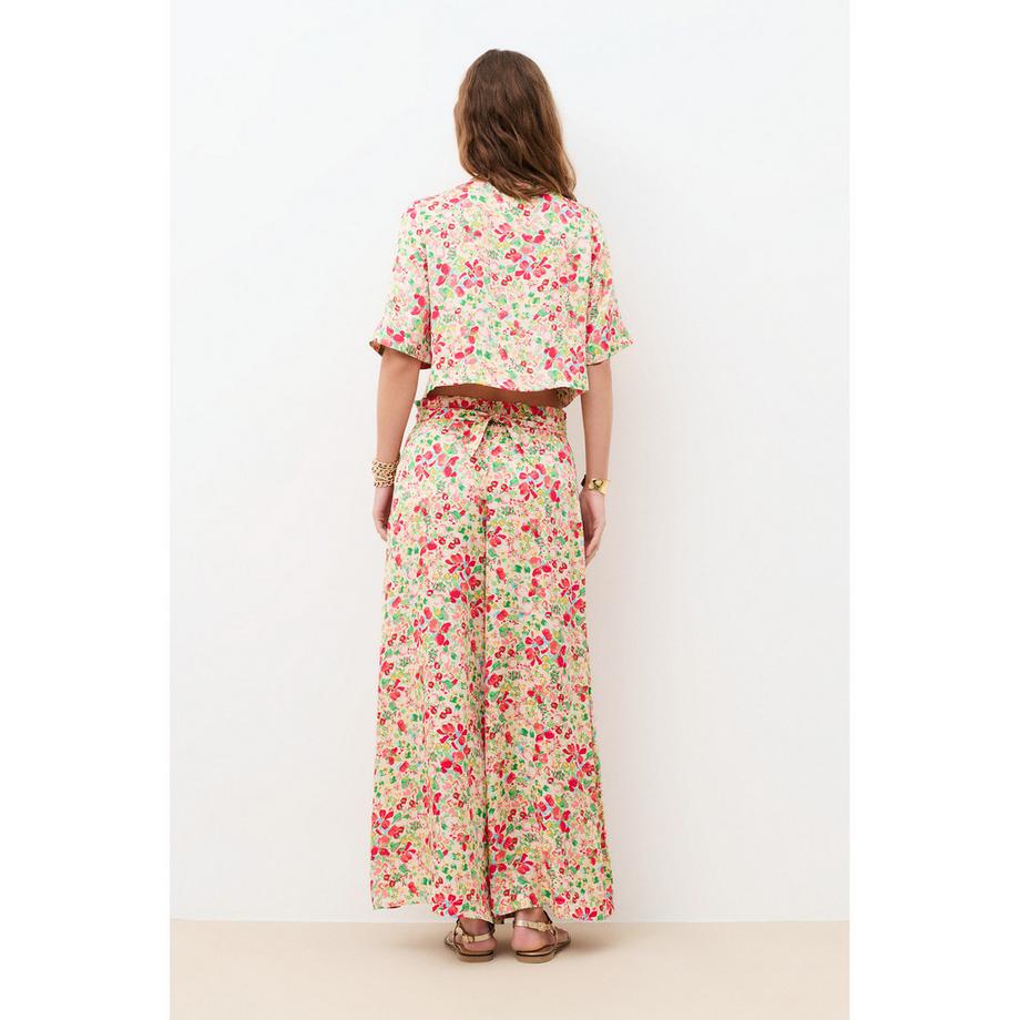 Caroll Pantalon large à motif floral  