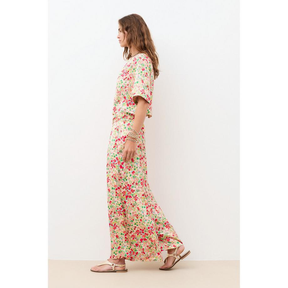 Caroll Pantalon large à motif floral  