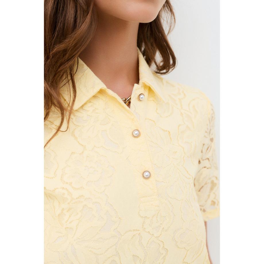 Caroll Robe Polo en Dentelle  