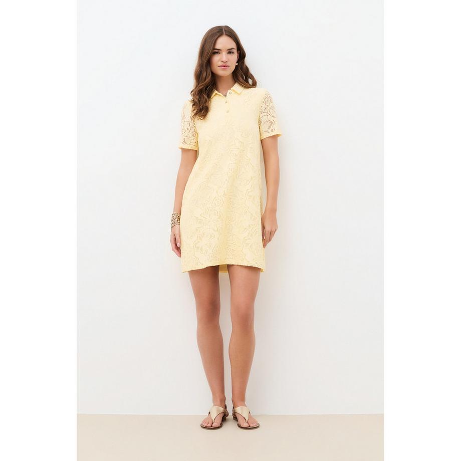 Caroll Robe Polo en Dentelle  