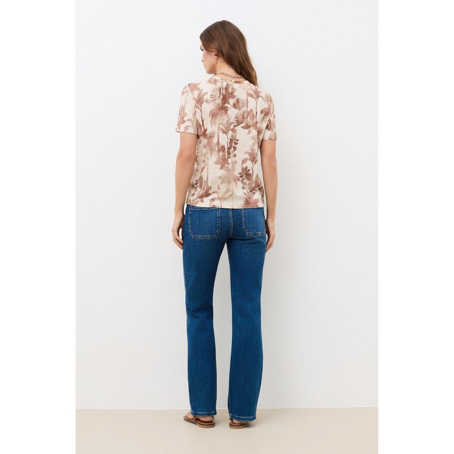 Caroll T-shirt imprimé palmiers col en V  