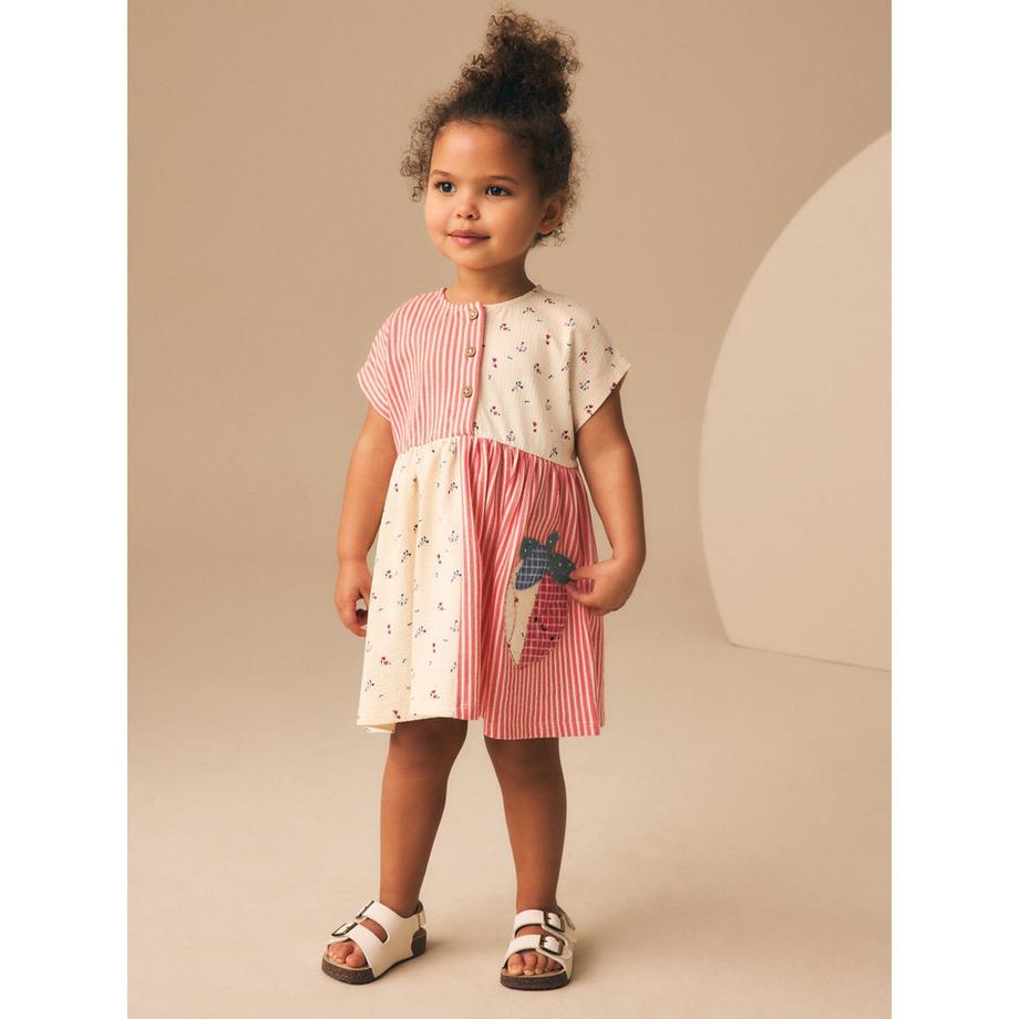Next Robe Imprimé Fraise Rayée  