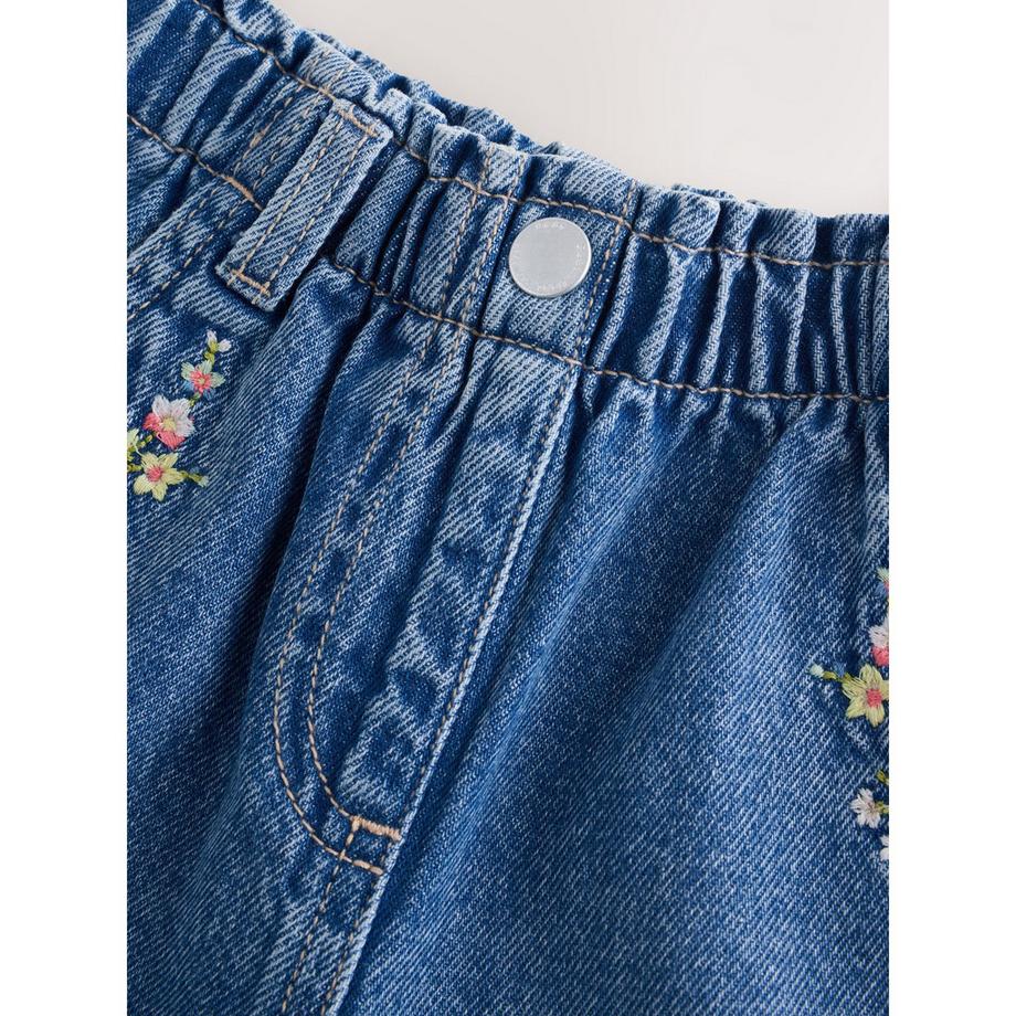 Next Denim Shorts mit Blumenstickerei  