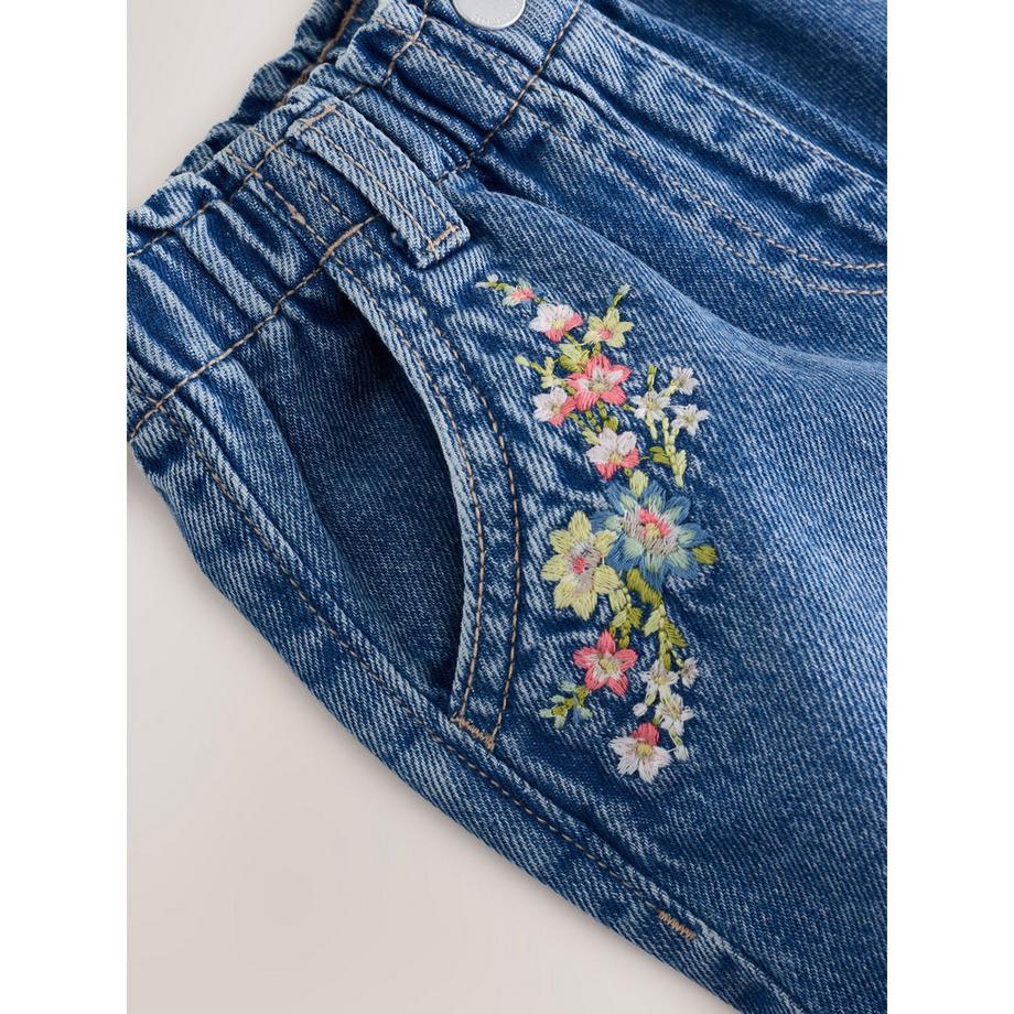 Next Denim Shorts mit Blumenstickerei  