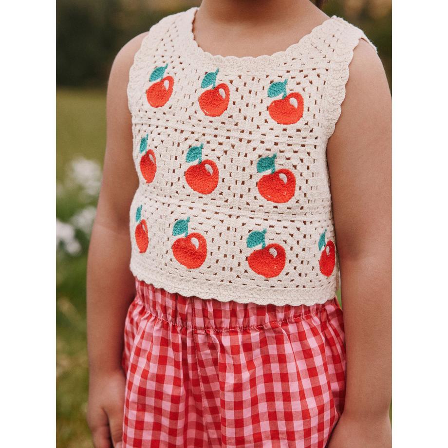 Next Ensemble top en crochet cerise et short vichy  