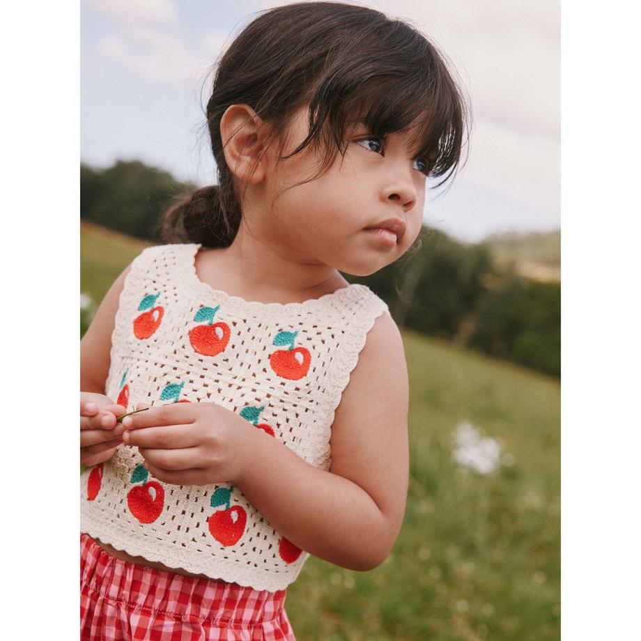 Next Ensemble top en crochet cerise et short vichy  