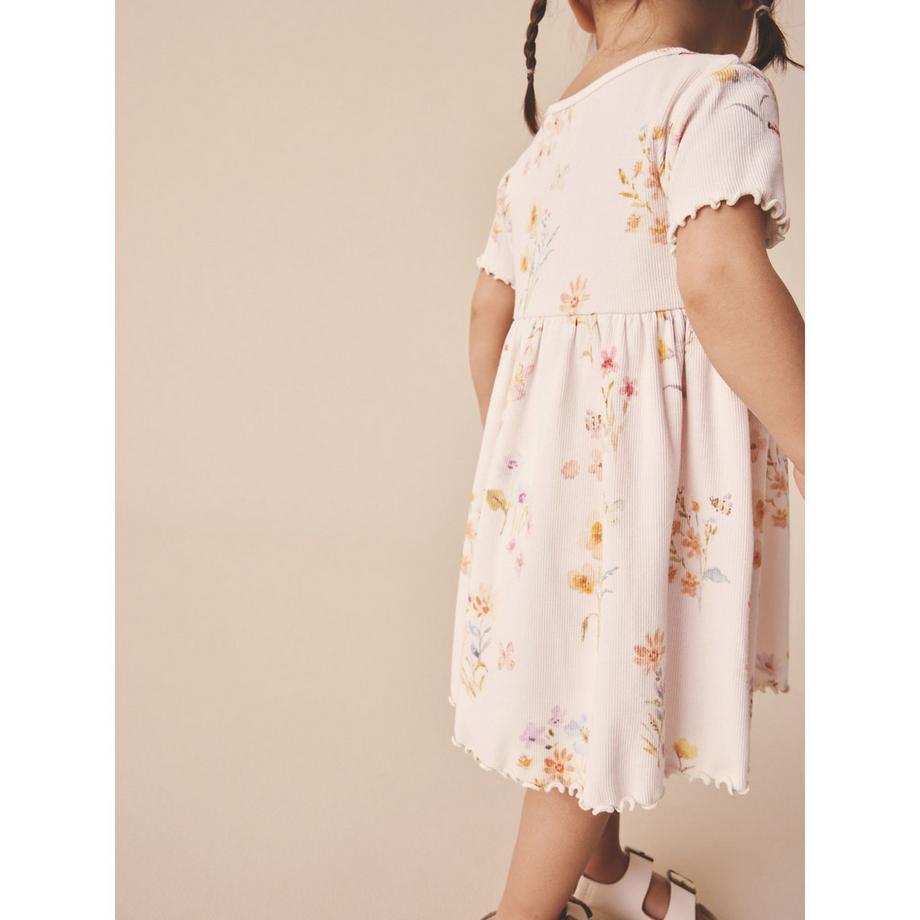 Next Robe à Manches Courtes à Motif Floral  
