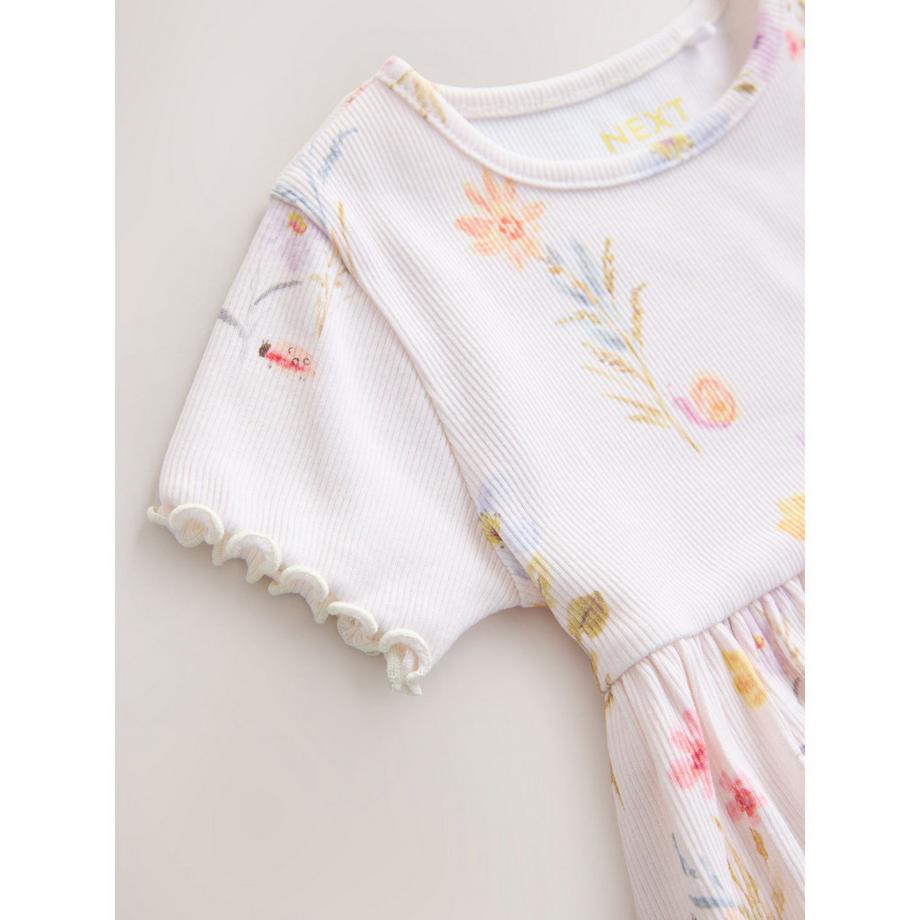 Next Robe à Manches Courtes à Motif Floral  