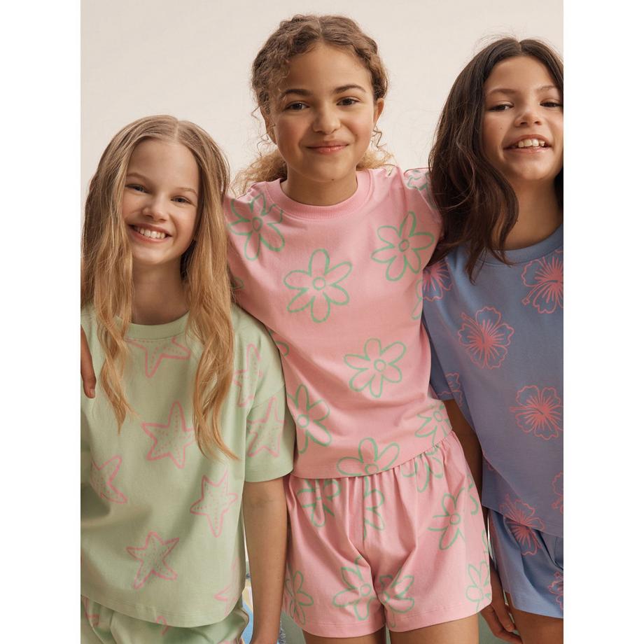 Next Blumenmuster Kurzarm Pyjama Set  