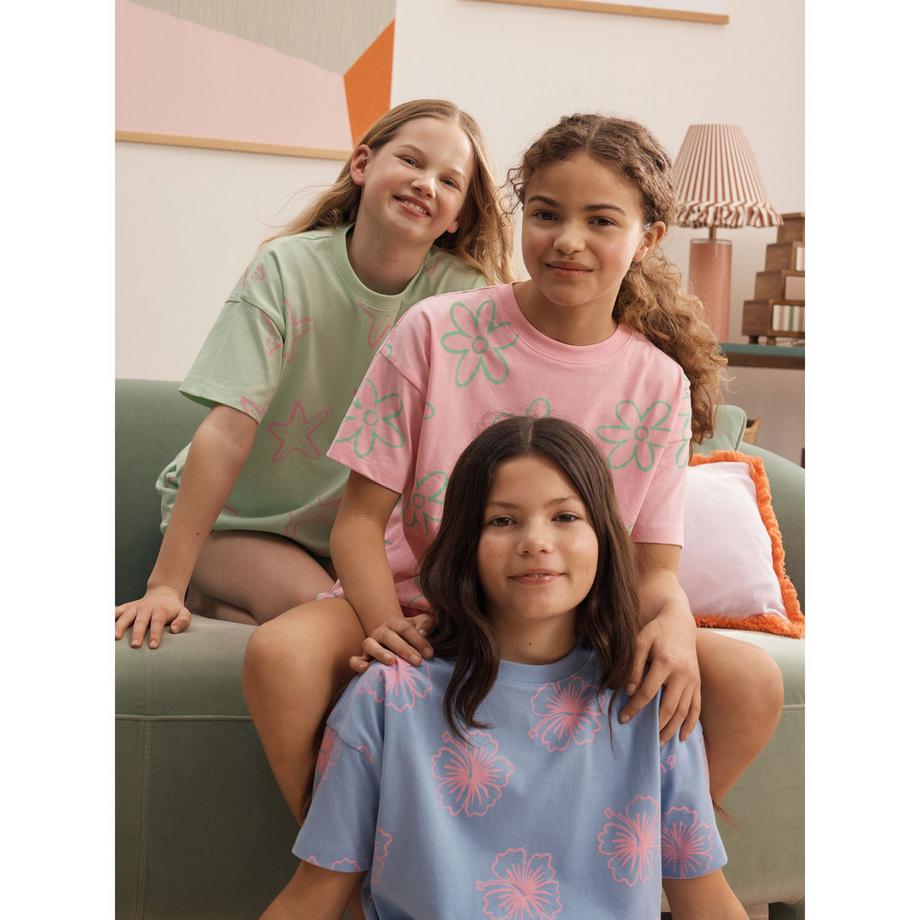 Next Blumenmuster Kurzarm Pyjama Set  