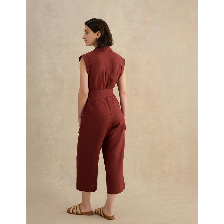 HOBBS SPENCER Ärmelloser Overall mit Kragen und Gürtel  