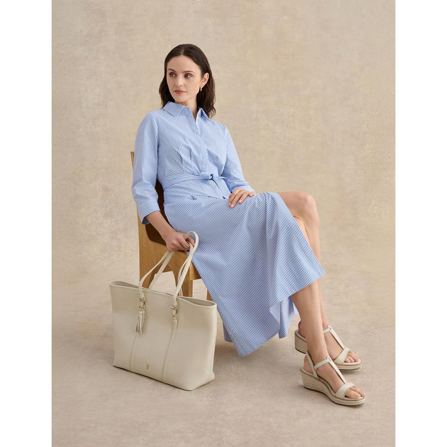 HOBBS JANE Gestreiftes 3/4 Arm Freizeitkleid  
