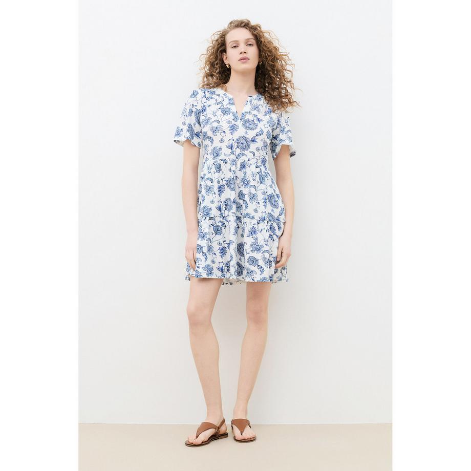 Caroll Robe à Manches Courtes Imprimé Floral  