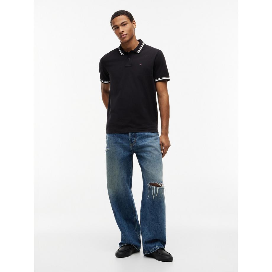 TOMMY JEANS Polo con colletto e polsini a righe  