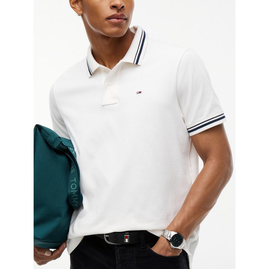 TOMMY JEANS Polo con colletto e polsini a righe  