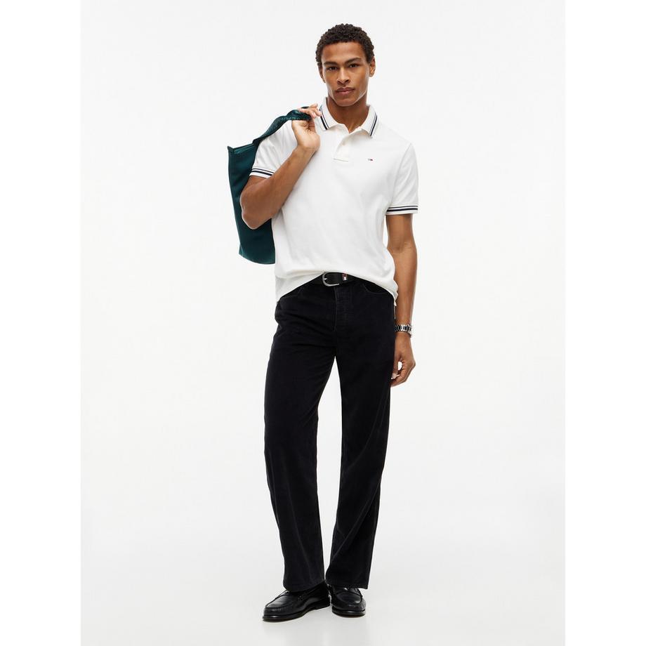 TOMMY JEANS Polo con colletto e polsini a righe  
