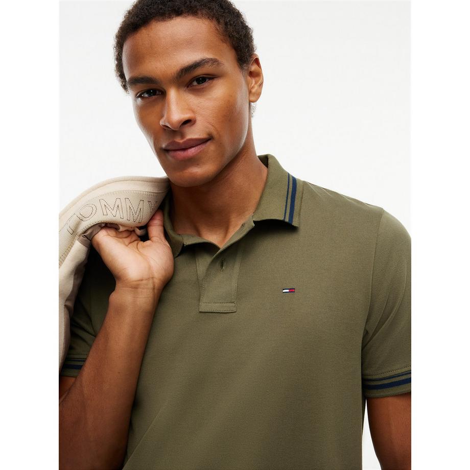 TOMMY JEANS Polo con colletto e polsini a righe  