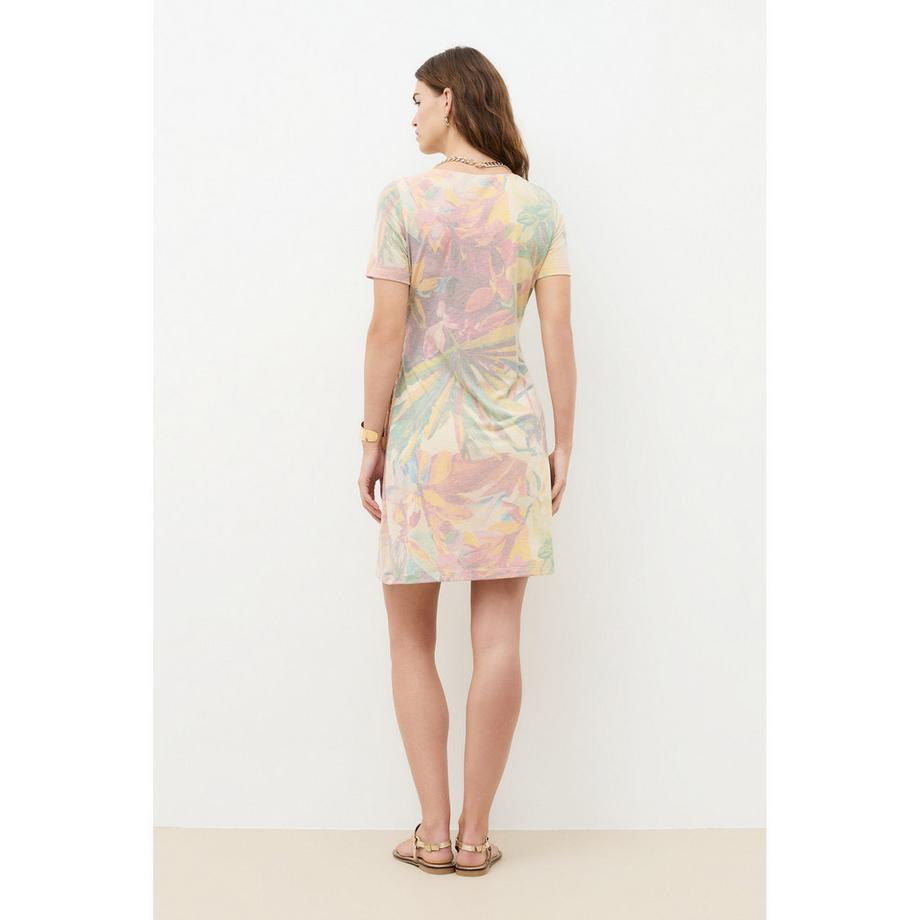 Caroll Robe à Manches Courtes à Motif Floral  