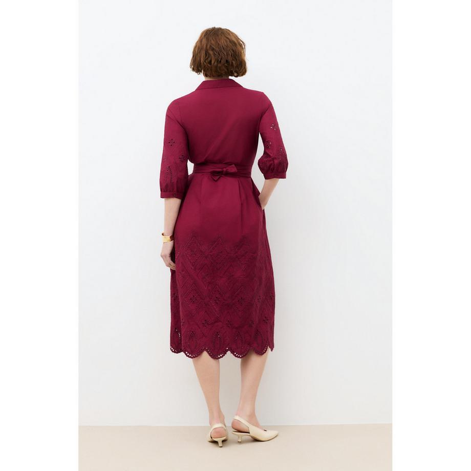 Caroll Abito Camicia Midi con Dettagli Ricamati  
