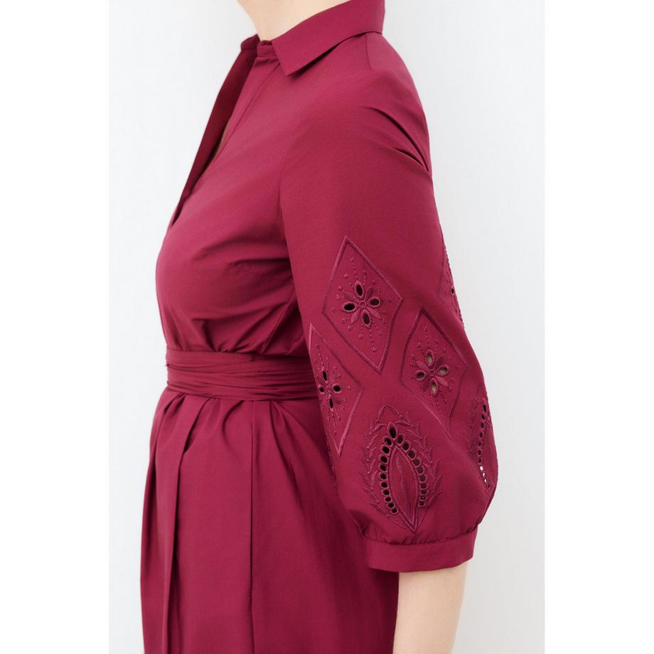 Caroll Abito Camicia Midi con Dettagli Ricamati  