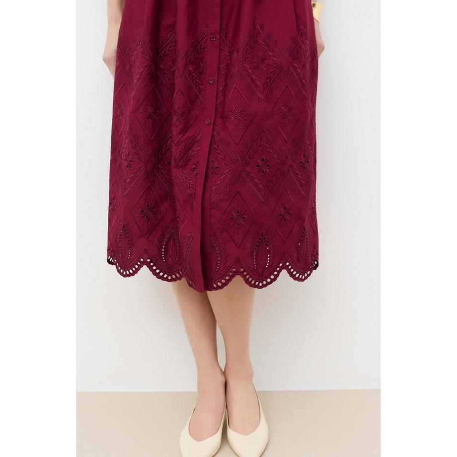 Caroll Abito Camicia Midi con Dettagli Ricamati  