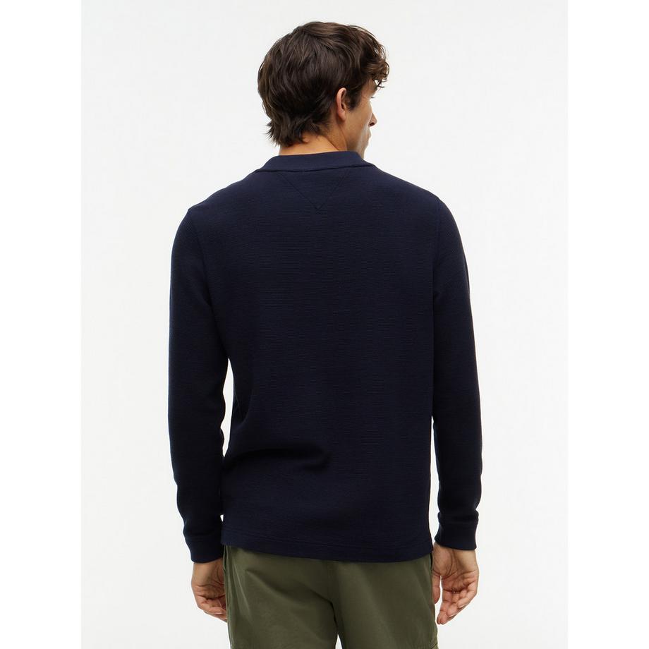 TOMMY HILFIGER Langarm T-Shirt mit Rippstruktur  